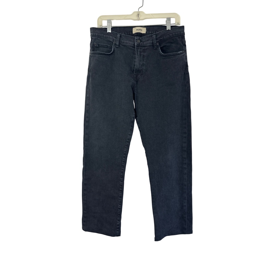 Baldwin Henley Slim Straight Black Jeans Mens Size 32 Stretch Comfort Denim USA